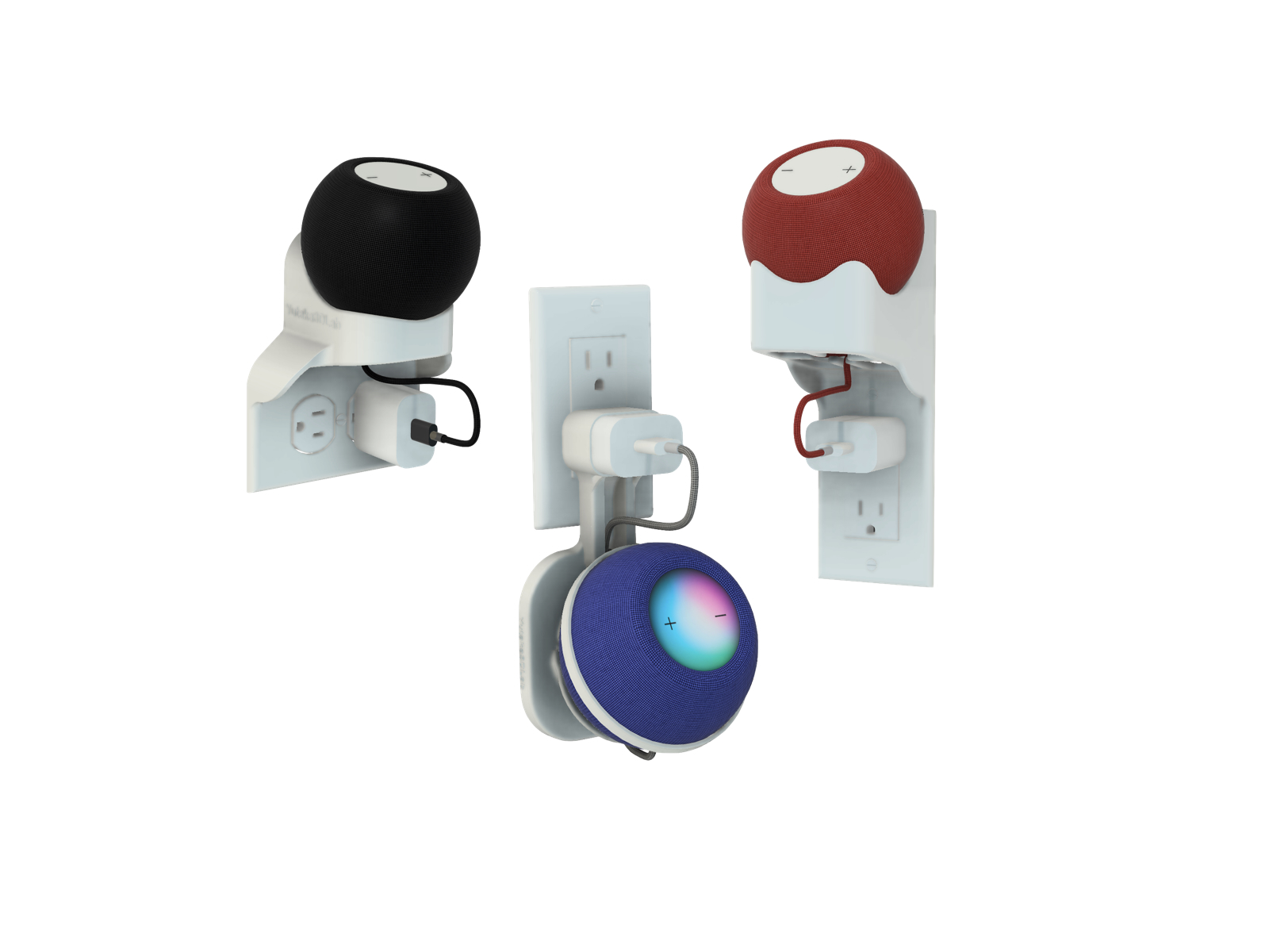 Several Yutaka3DLab HomePod and audio mounting products