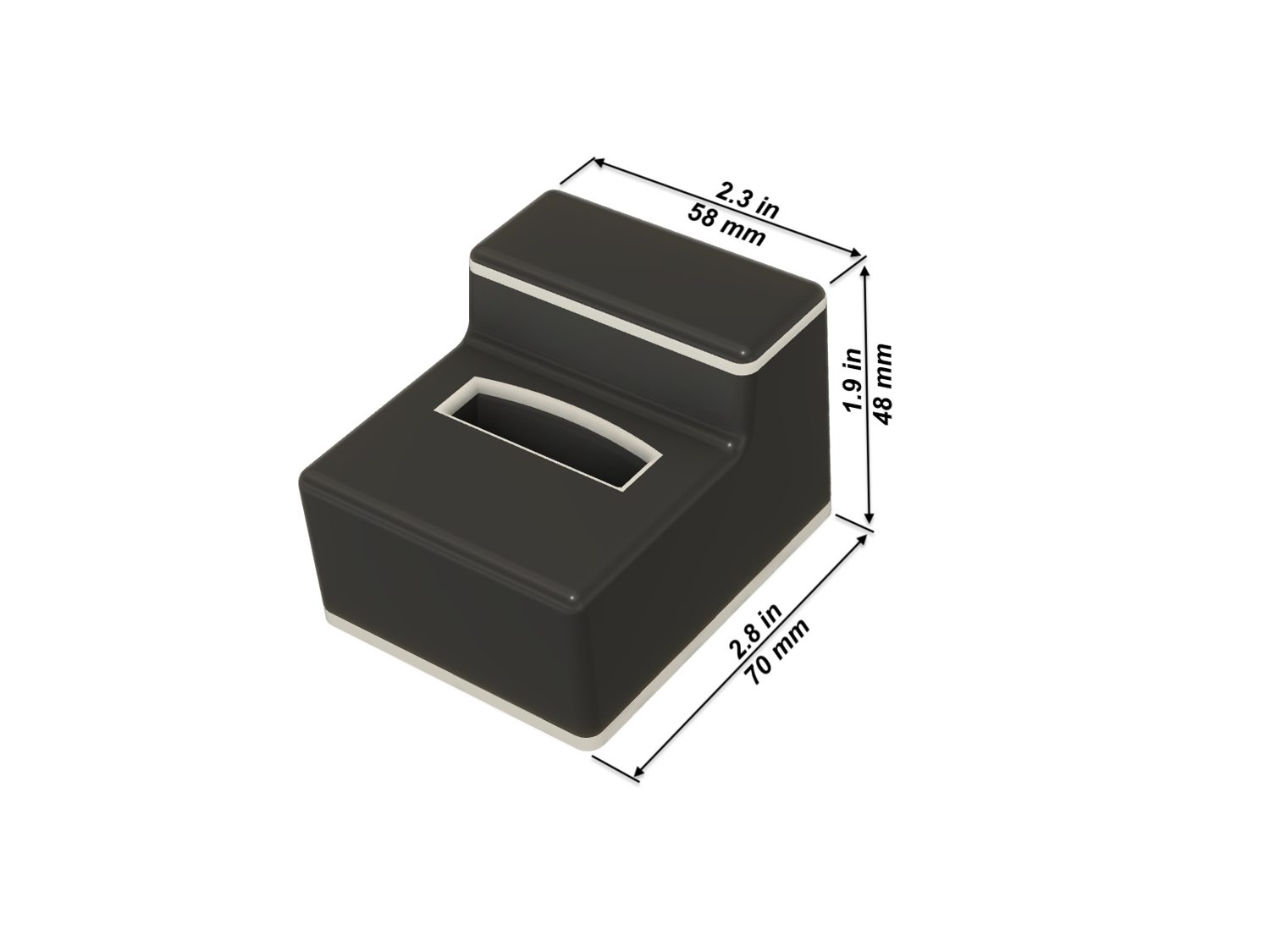 Dimension diagram for Siri Remote Desktop Stand