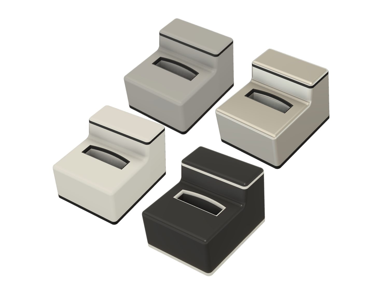 Siri Remote Desktop Stand shown in four available colors