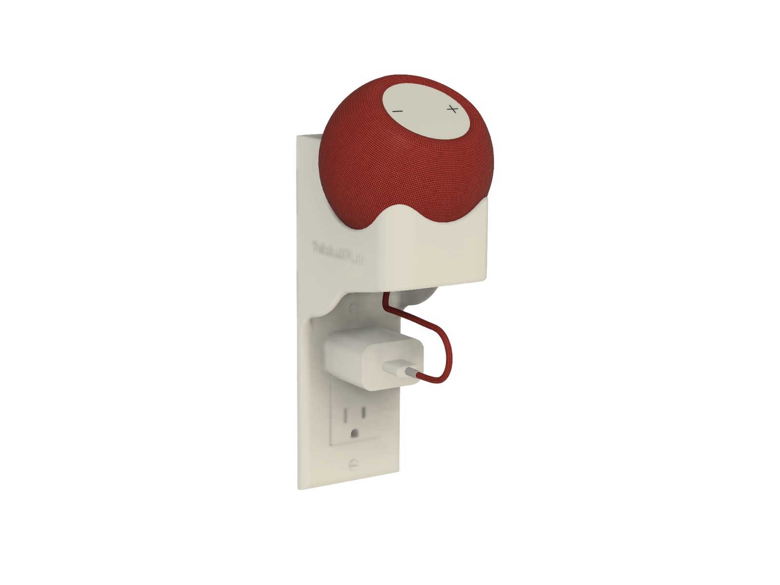 Angled view of HomePod Mini Decora Outlet Mount