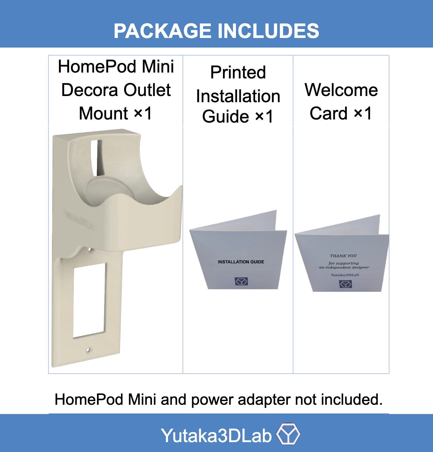 Physical package contents for HomePod Mini Decora Outlet Mount